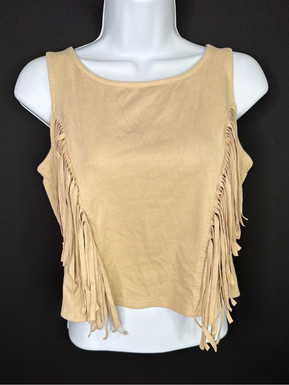 Shyanne Countey Sleeveless Fringe Crop Tank Top
